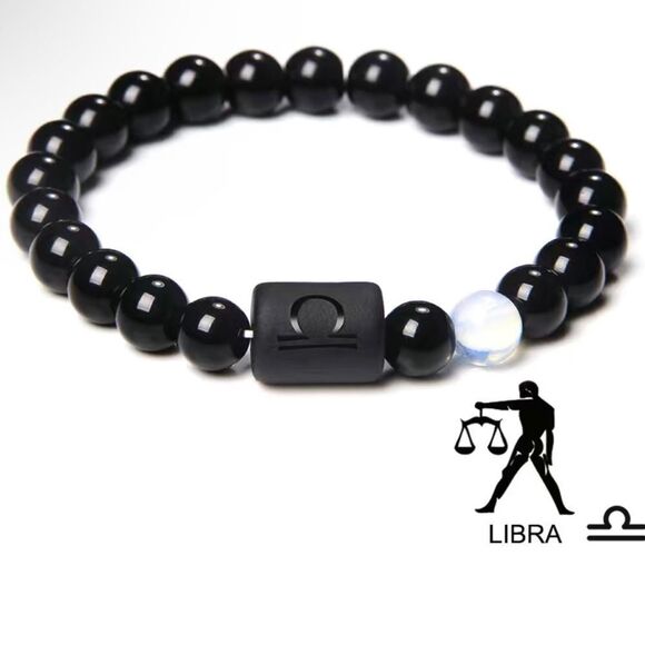 Libra bracelet, design on both sides, constellation stretch bracelet, zodiac - Picture 1 of 2